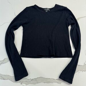 Topshop ribbed cropped sweater black sz 4